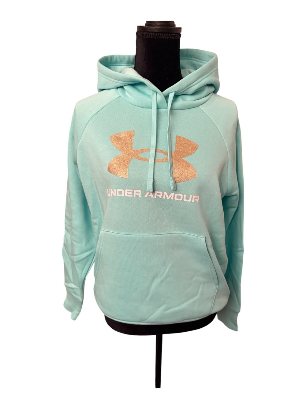 NWT Under Armour Mint Sweatshirt with hoodie - Gold UA Logo - Size XS